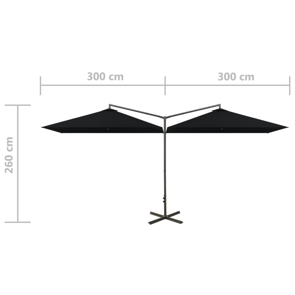 Umbrelă De Soare Dublă, Stâlp Din Oțel, , 600X300 Cm