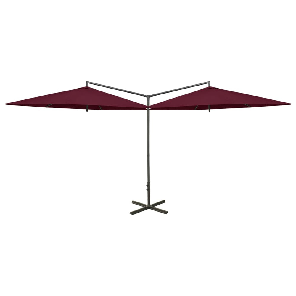 Umbrelă De Soare Dublă, Stâlp Din Oțel, , 600 Cm