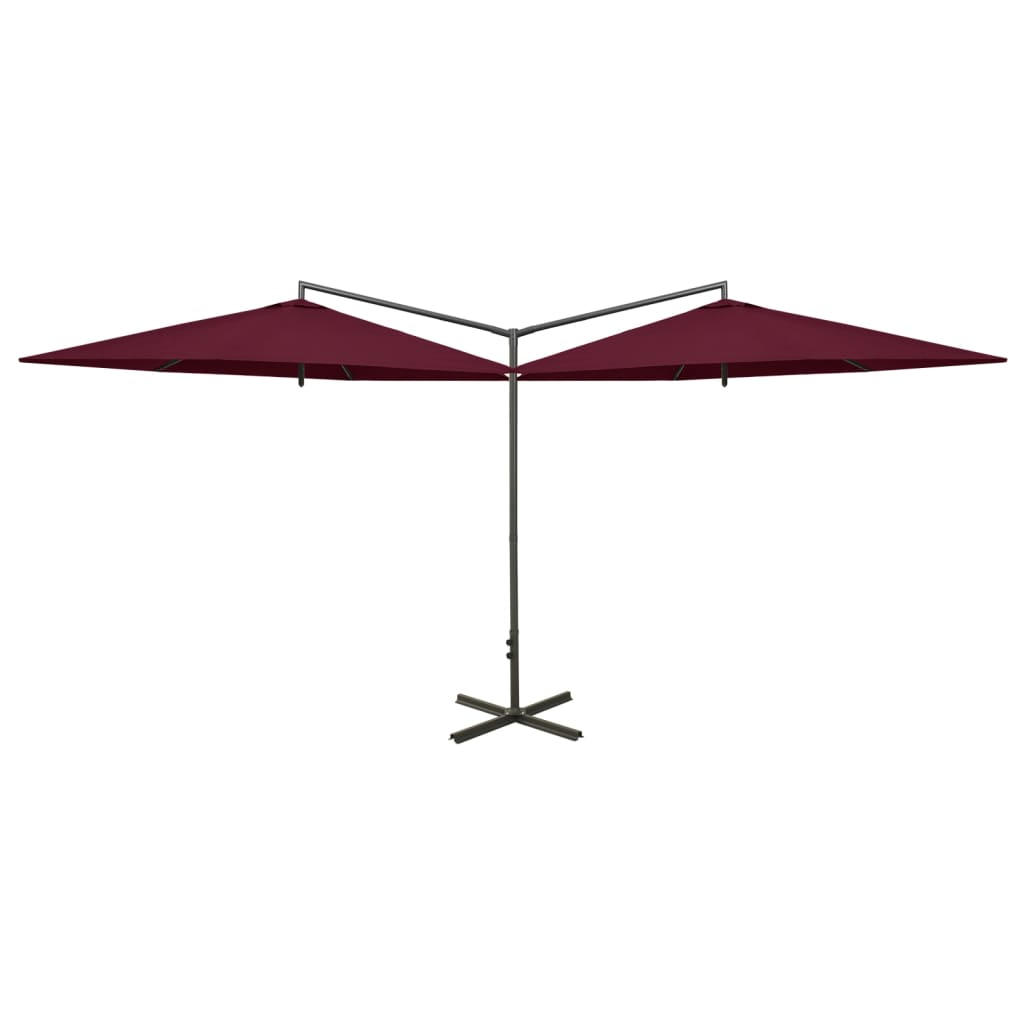 Umbrelă De Soare Dublă, Stâlp Din Oțel, , 600 Cm