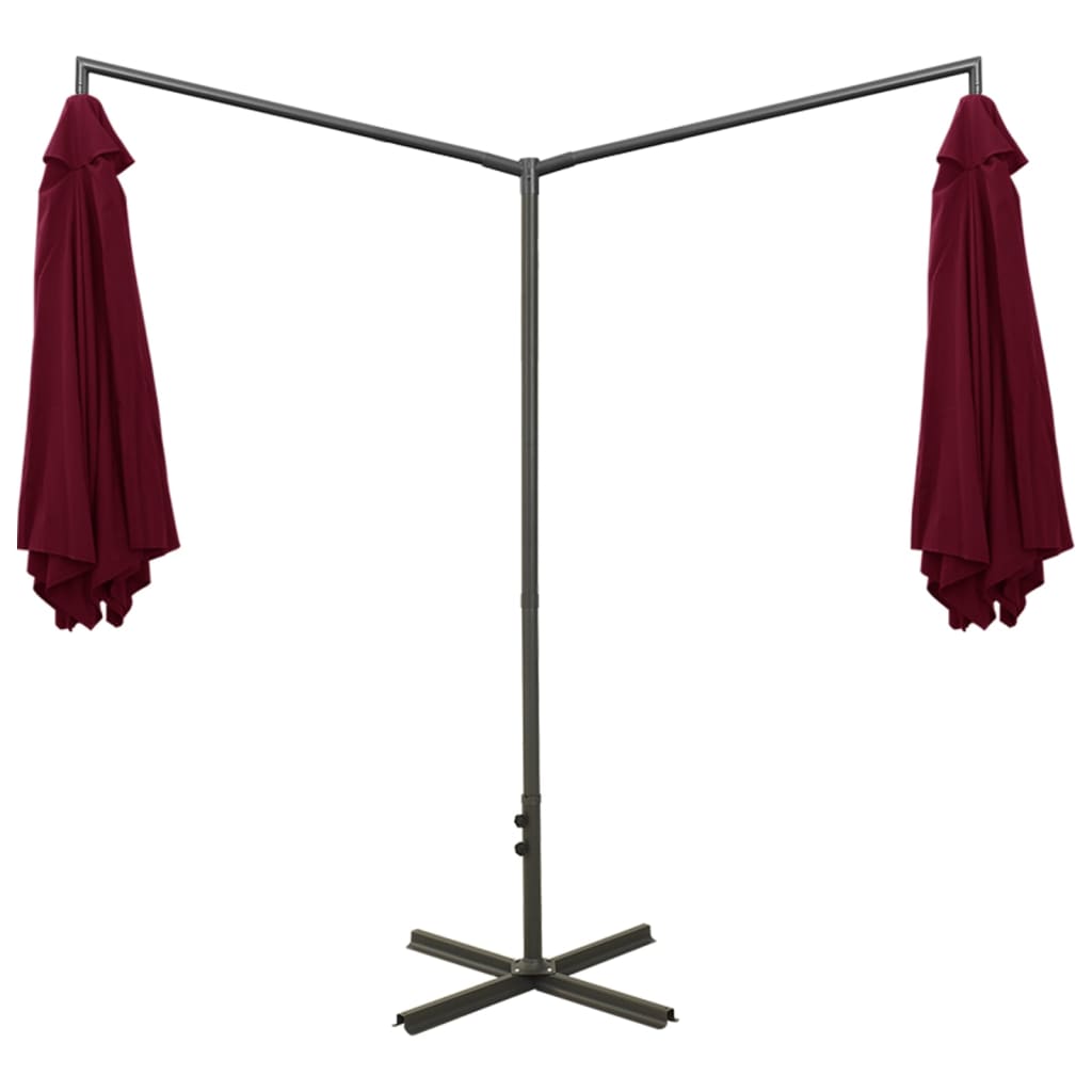 Umbrelă De Soare Dublă, Stâlp Din Oțel, , 600 Cm