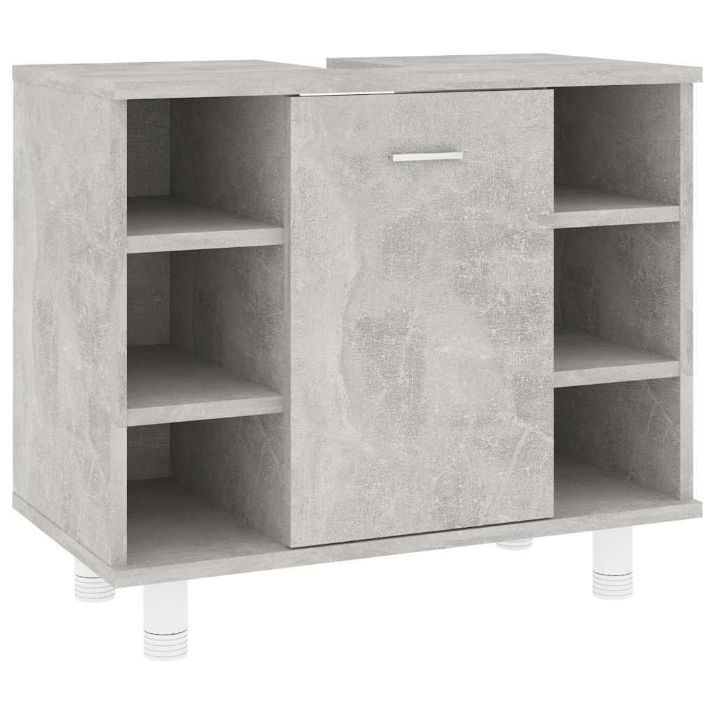 Dulap De Baie, Gri Beton, 60X32X53,5 Cm, Lemn Prelucrat