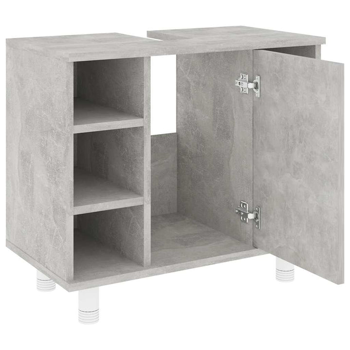 Dulap De Baie, Gri Beton, 60X32X53,5 Cm, Lemn Prelucrat
