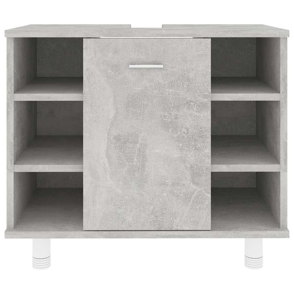 Dulap De Baie, Gri Beton, 60X32X53,5 Cm, Lemn Prelucrat
