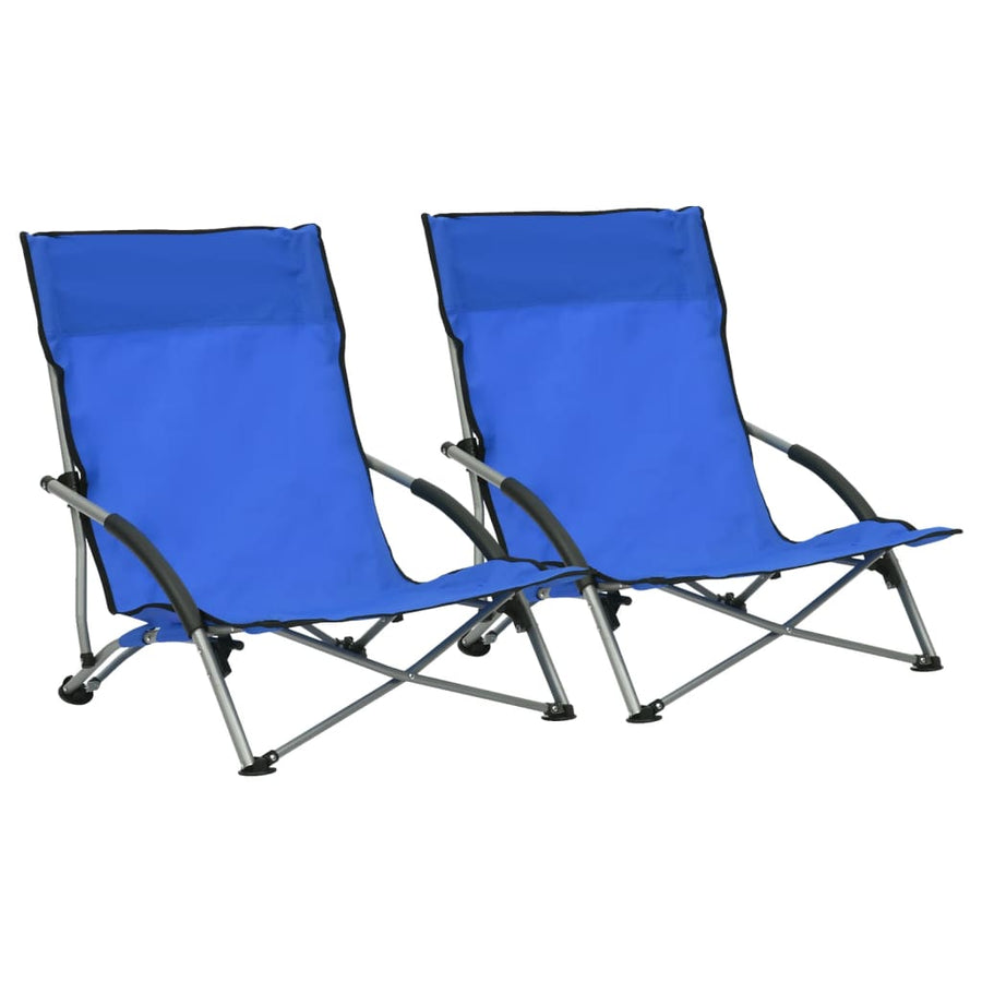 Scaune De Plajă Pliante, 2 Buc., , Material Textil