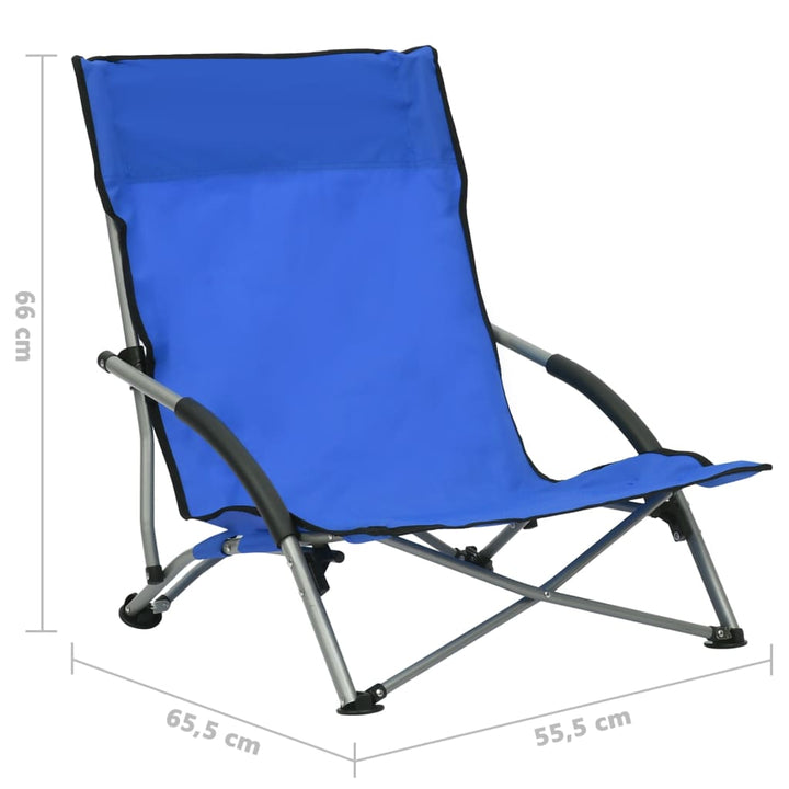 Scaune De Plajă Pliante, 2 Buc., , Material Textil