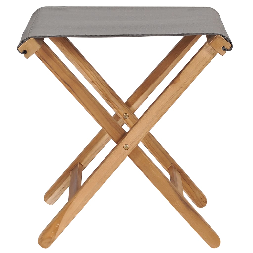 Scaune Pliabile, 2 Buc., , Lemn Masiv De Tec & Textil