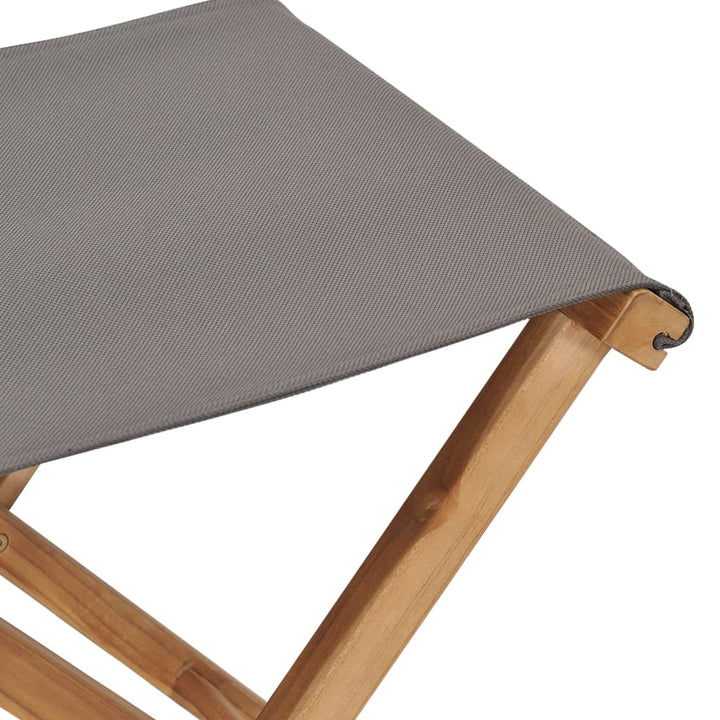 Scaune Pliabile, 2 Buc., , Lemn Masiv De Tec & Textil