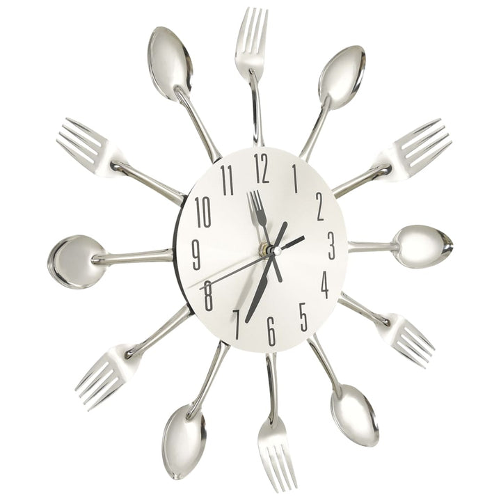Ceas De Perete Model Lingură/Furculiță Argintiu 31 Cm Aluminiu