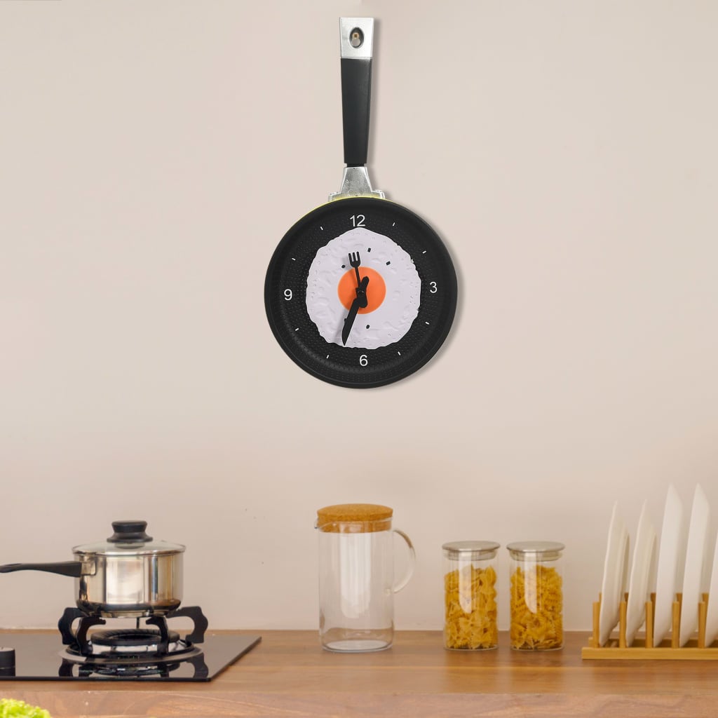 Ceas De Perete Cu Design Tigaie Cu Ou Prăjit, 18,8 Cm
