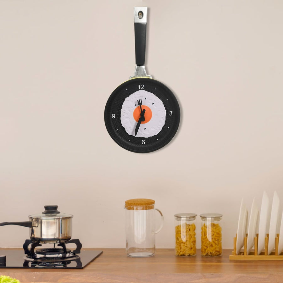 Ceas De Perete Cu Design Tigaie Cu Ou Prăjit, 18,8 Cm