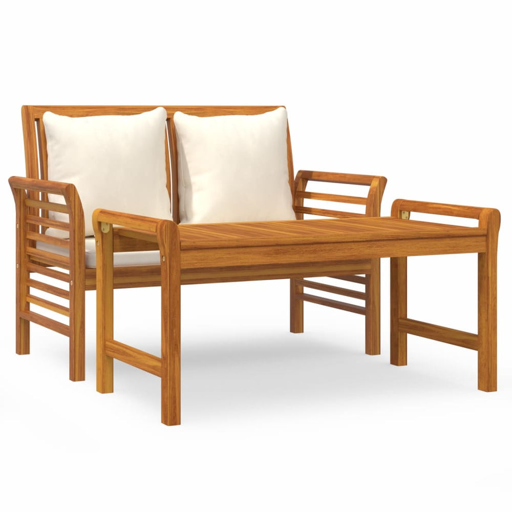 Set Mobilier Grădină Cu Perne , 2 Piese, Lemn Masiv