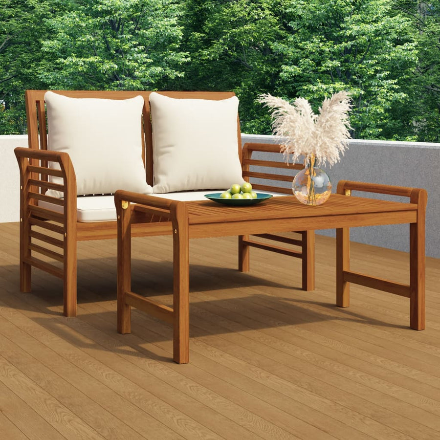 Set Mobilier Grădină Cu Perne , 2 Piese, Lemn Masiv