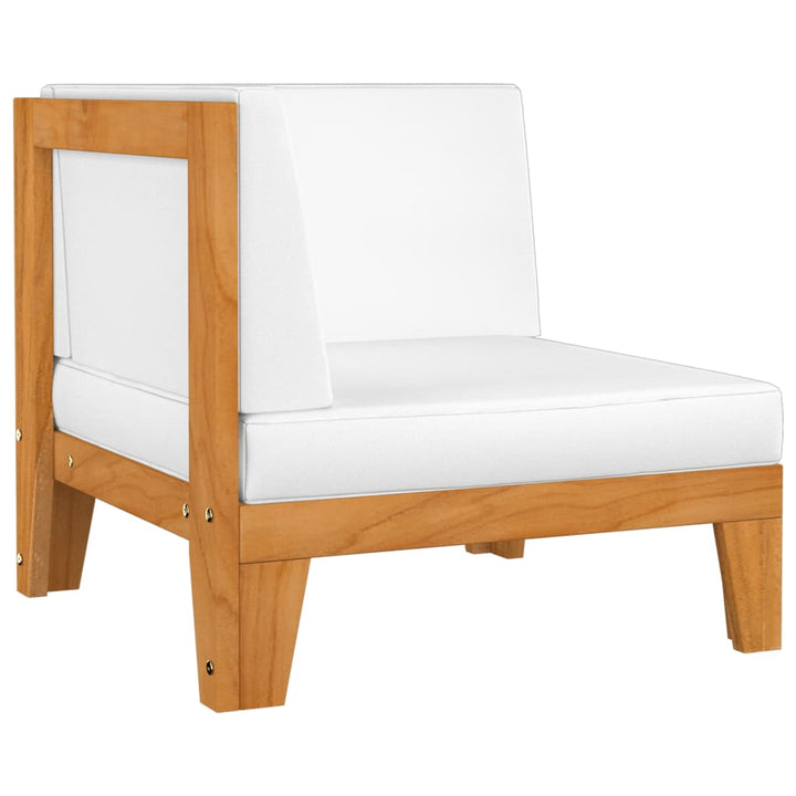 Taburet Modular, Cu Pernă Alb , Lemn Masiv De Acacia
