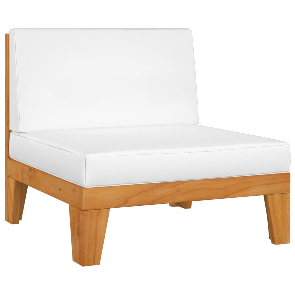 Taburet Modular, Cu Pernă Alb , Lemn Masiv De Acacia