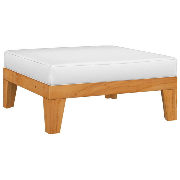 Taburet Modular, Cu Pernă Alb , Lemn Masiv De Acacia