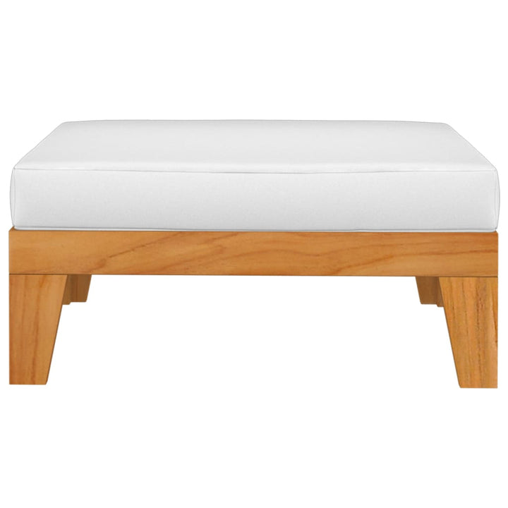 Taburet Modular, Cu Pernă Alb , Lemn Masiv De Acacia