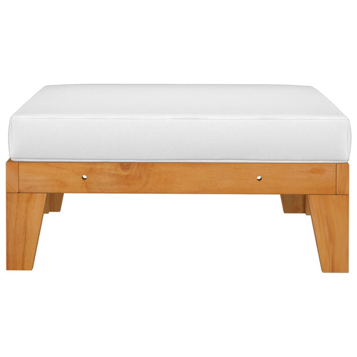 Taburet Modular, Cu Pernă Alb , Lemn Masiv De Acacia