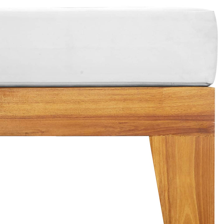 Taburet Modular, Cu Pernă Alb , Lemn Masiv De Acacia