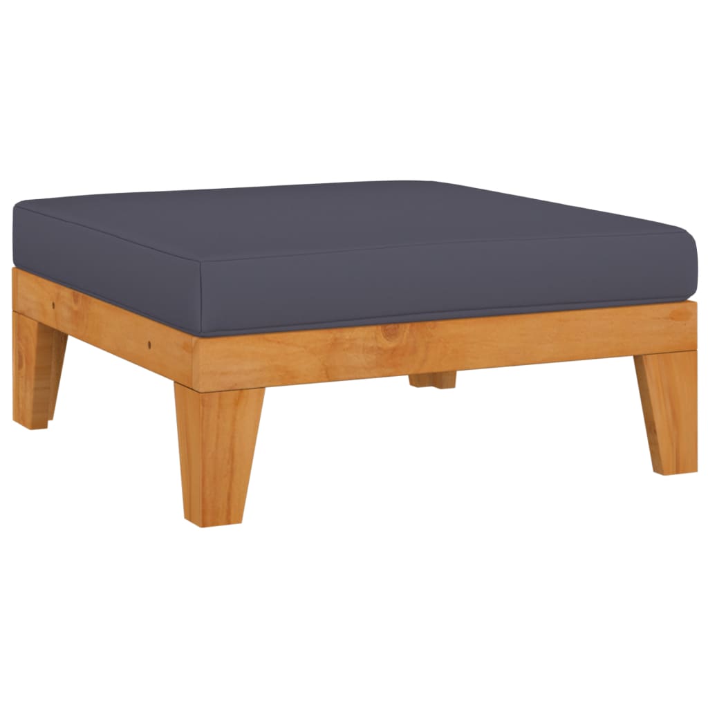 Taburet Modular, Cu Pernă Alb , Lemn Masiv De Acacia