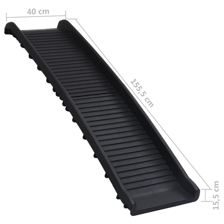 Rampă Pentru Câini Pliabilă, Negru, 155,5 X 40 X 15,5 Cm