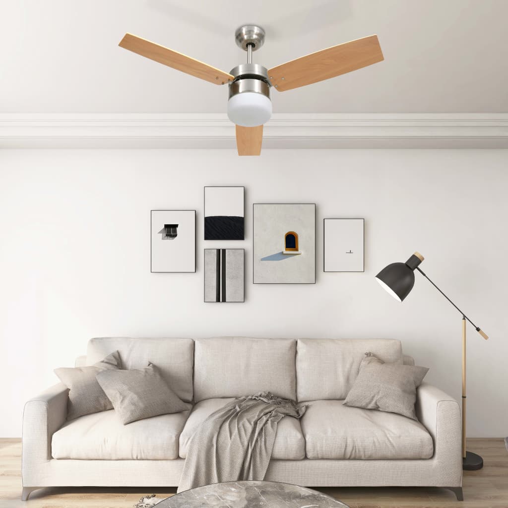 Ventilator Tavan Cu Iluminare/Telecomandă, , 76 Cm