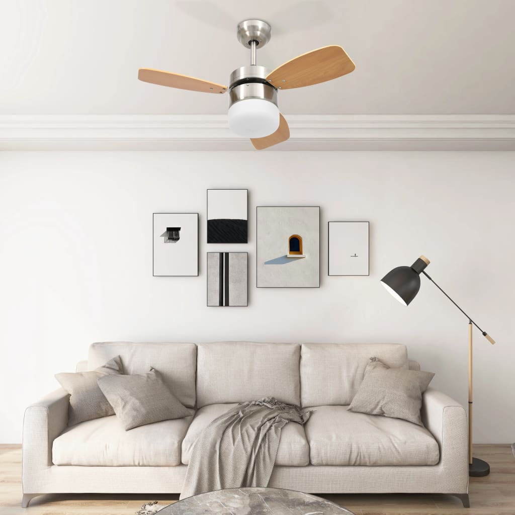 Ventilator Tavan Cu Iluminare/Telecomandă, , 76 Cm