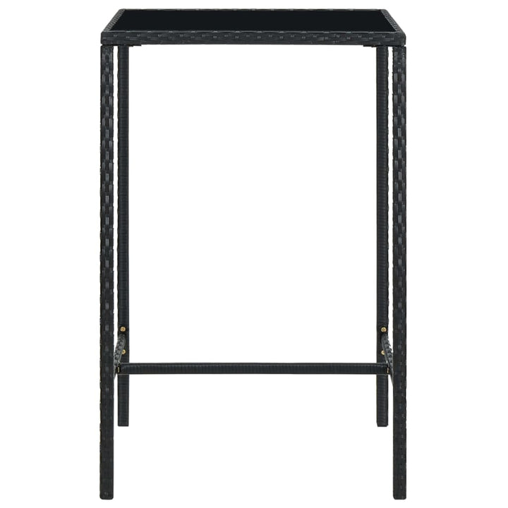 Masă De Bar De Grădină, , 70X70X110Cm, Poliratan Și Sticlă