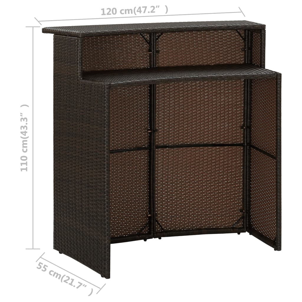 Masă De Bar De Grădină, , 120X55X110 Cm, Poliratan