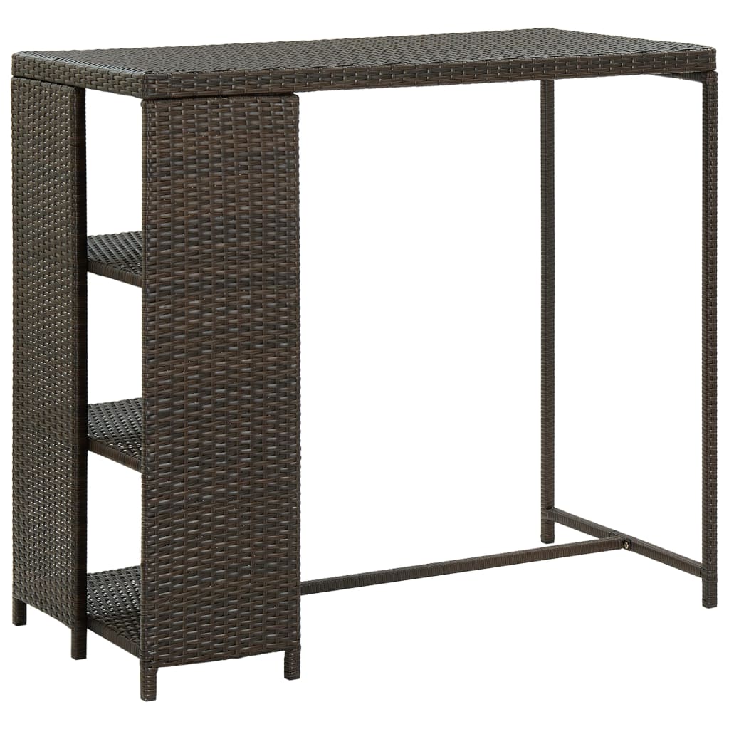 Masă De Bar Cu Raft De Depozitare, Gri 120X60X110 Cm, Poliratan