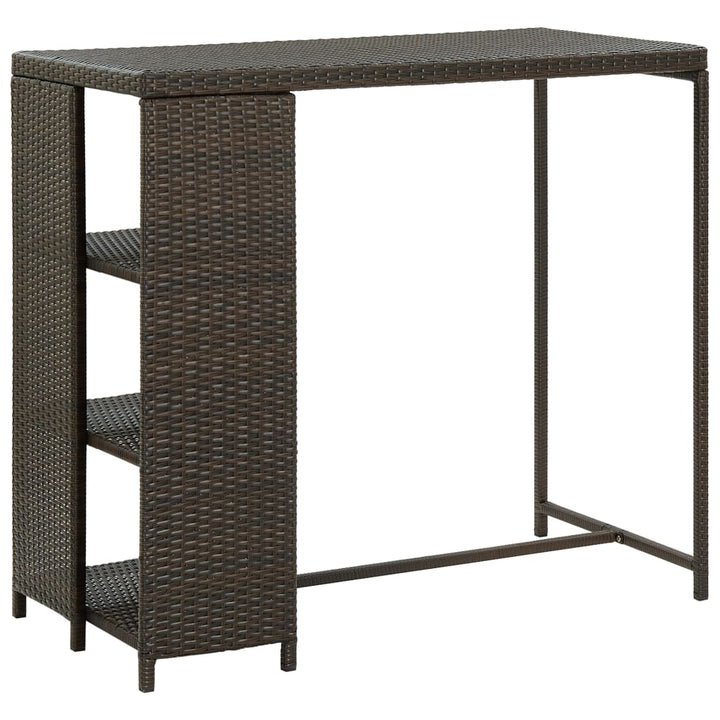 Masă De Bar Cu Raft De Depozitare, Gri 120X60X110 Cm, Poliratan