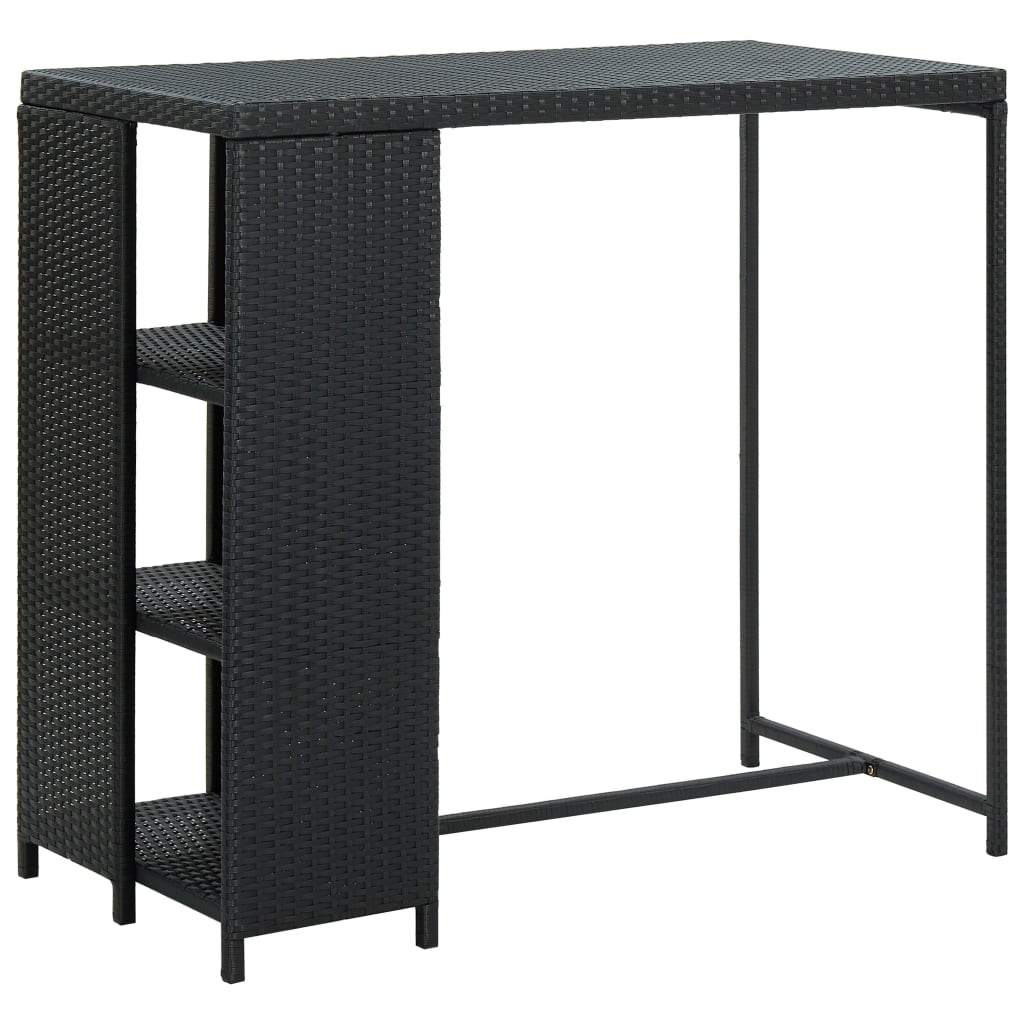 Masă De Bar Cu Raft De Depozitare, Gri 120X60X110 Cm, Poliratan