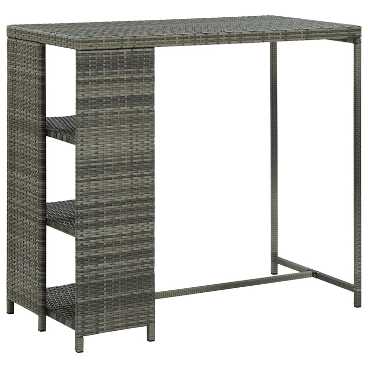 Masă De Bar Cu Raft De Depozitare, Gri 120X60X110 Cm, Poliratan