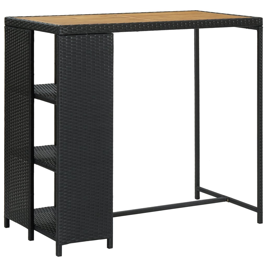 Masă De Bar Cu Raft De Depozitare, Gri 120X60X110 Cm, Poliratan