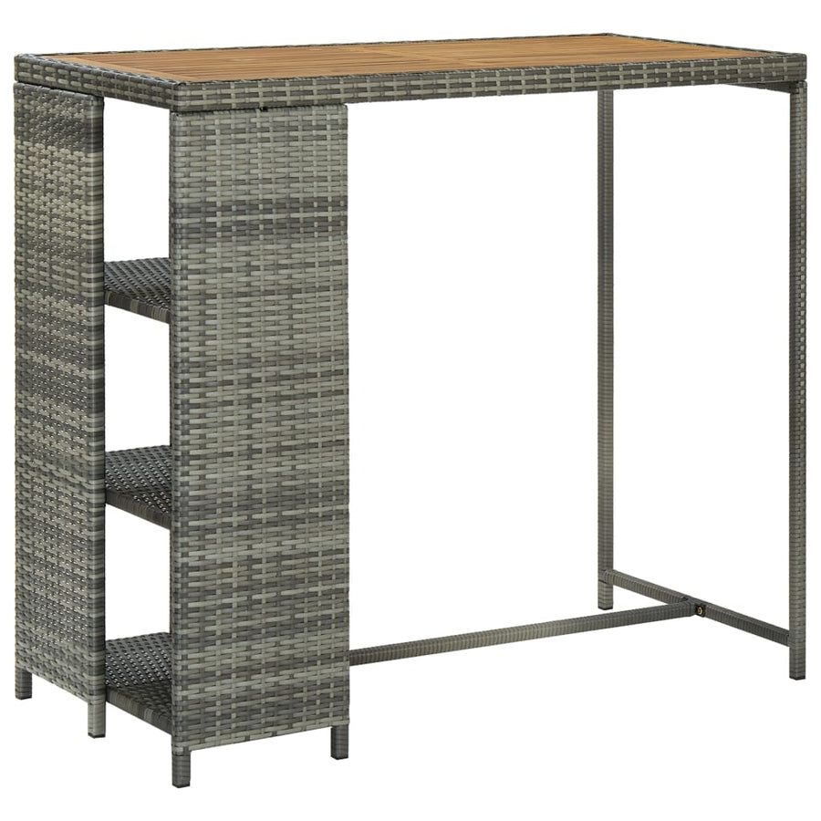 Masă De Bar Cu Raft De Depozitare, Gri 120X60X110 Cm, Poliratan