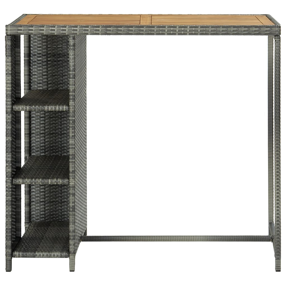 Masă De Bar Cu Raft De Depozitare, Gri 120X60X110 Cm, Poliratan
