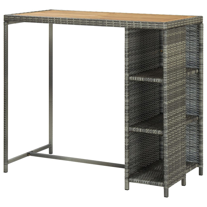 Masă De Bar Cu Raft De Depozitare, Gri 120X60X110 Cm, Poliratan