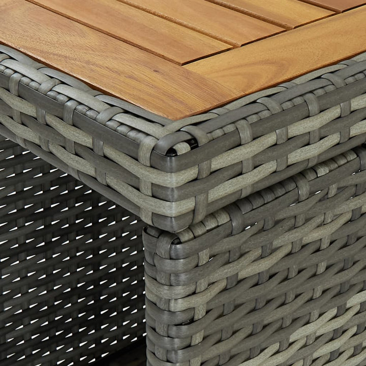 Masă De Bar Cu Raft De Depozitare, Gri 120X60X110 Cm, Poliratan