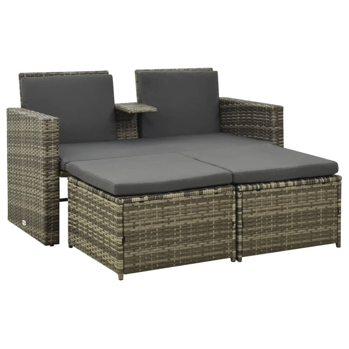 Set Mobilier De Grădină Cu Perne, 4 Piese, Negru, Poliratan