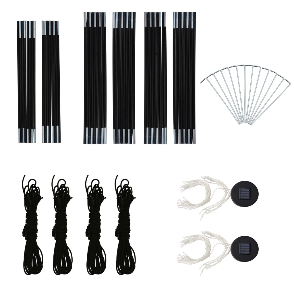 Cort Petrecere Cu Led, 4 Pereți, Gri&Portocaliu, 3,6X3,6X2,3 M