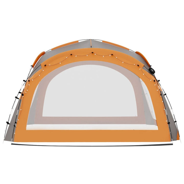 Cort Petrecere Cu Led, 4 Pereți, Gri&Portocaliu, 3,6X3,6X2,3 M