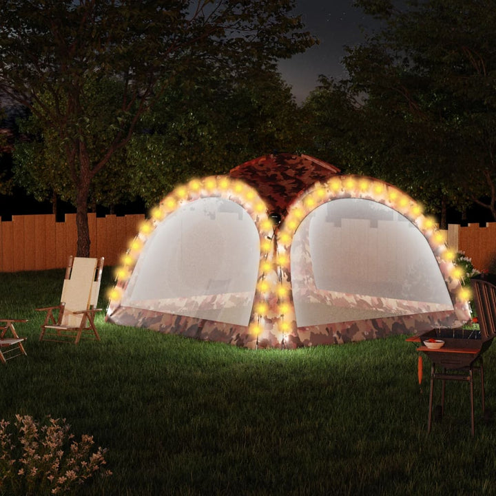 Cort Petrecere Cu Led, 4 Pereți, Gri&Portocaliu, 3,6X3,6X2,3 M