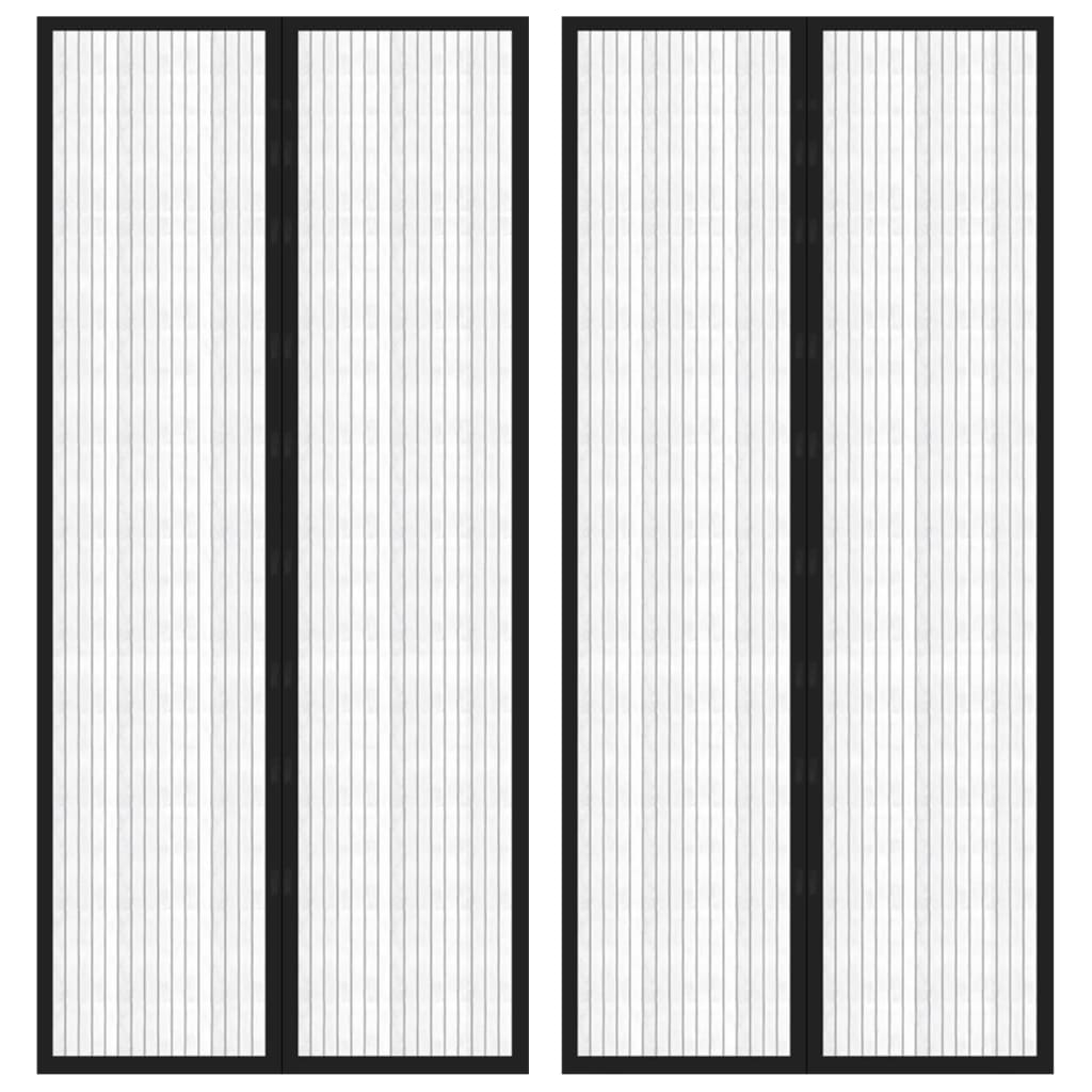 Perdea De Ușă Anti-Insecte Cu Magnet, 2 Buc., Negru,