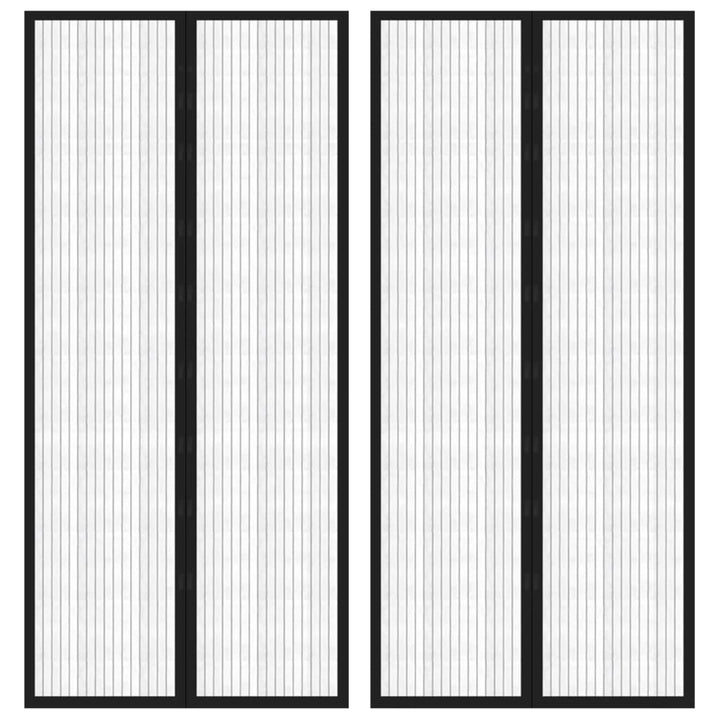 Perdea De Ușă Anti-Insecte Cu Magnet, 2 Buc., Negru,