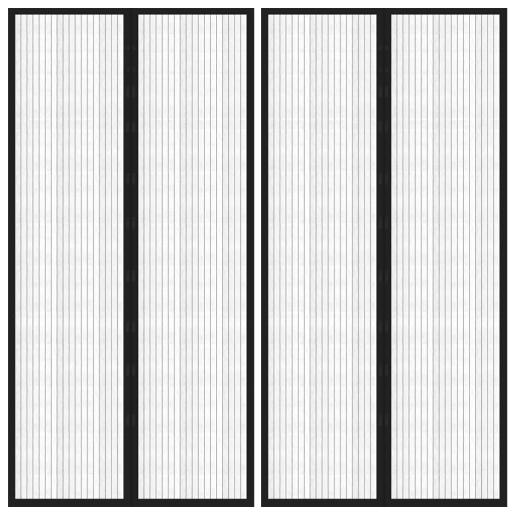 Perdea De Ușă Anti-Insecte Cu Magnet, 2 Buc., Negru,