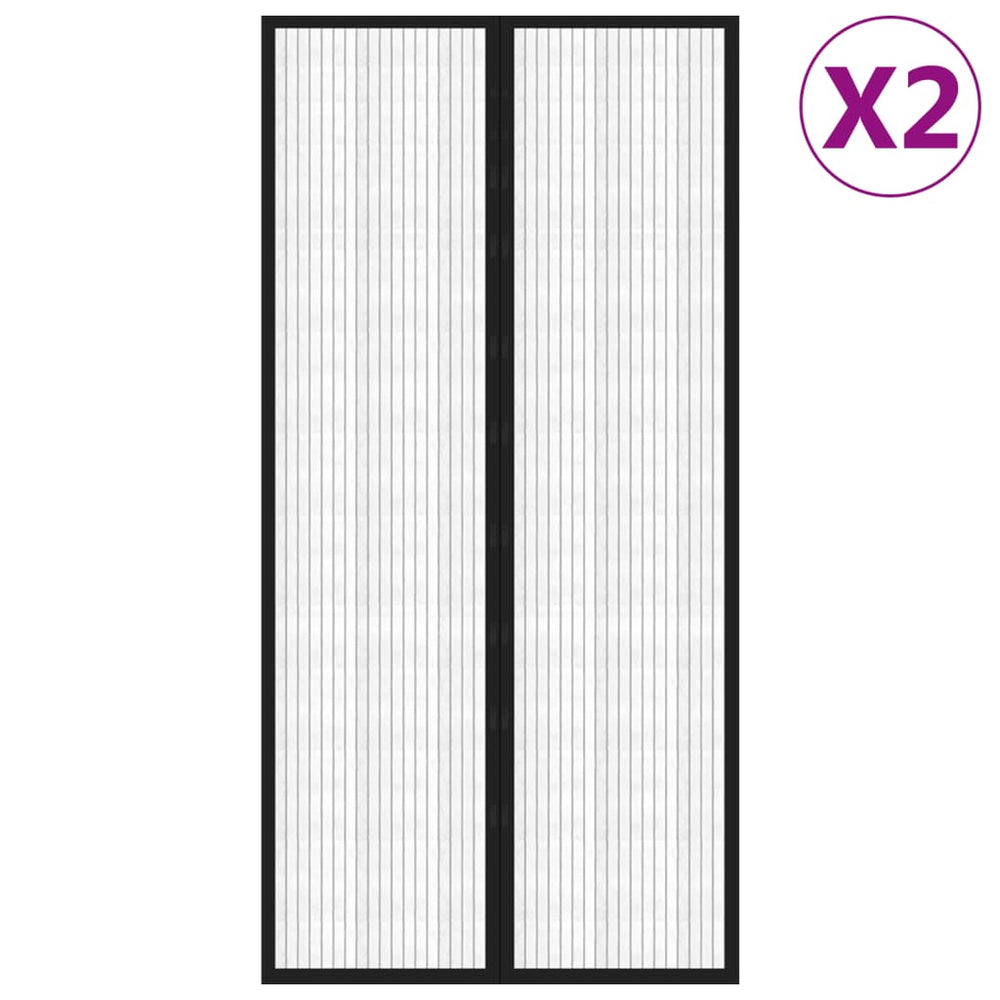 Perdea De Ușă Anti-Insecte Cu Magnet, 2 Buc., Negru,