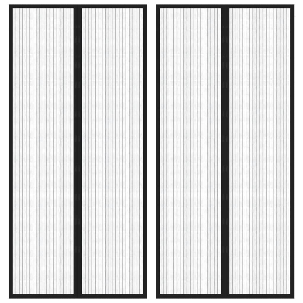 Perdea De Ușă Anti-Insecte Cu Magnet, 2 Buc., Negru,