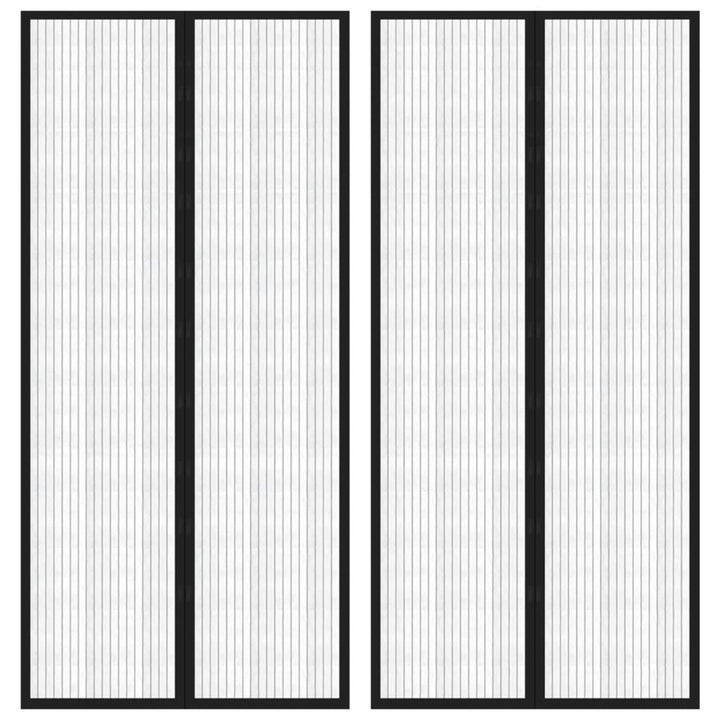 Perdea De Ușă Anti-Insecte Cu Magnet, 2 Buc., Negru,