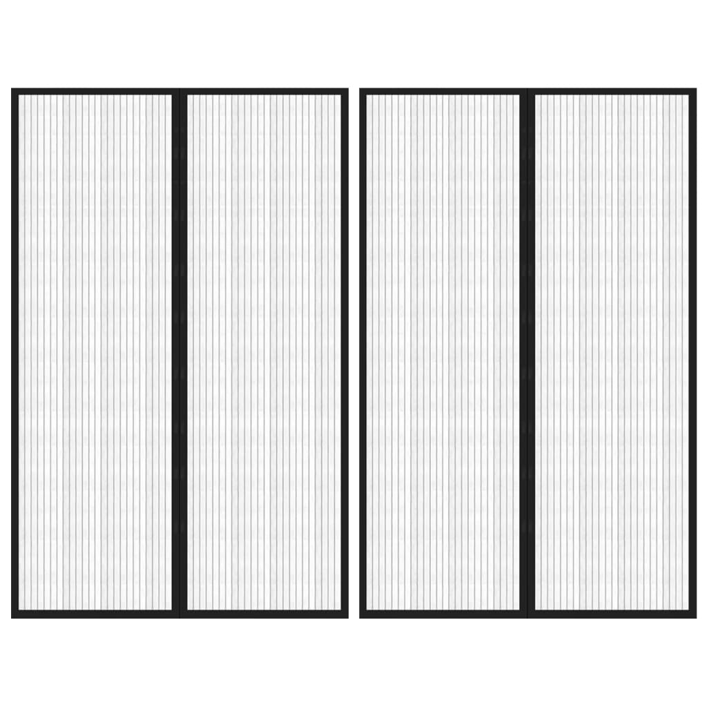 Perdea De Ușă Anti-Insecte Cu Magnet, 2 Buc., Negru,