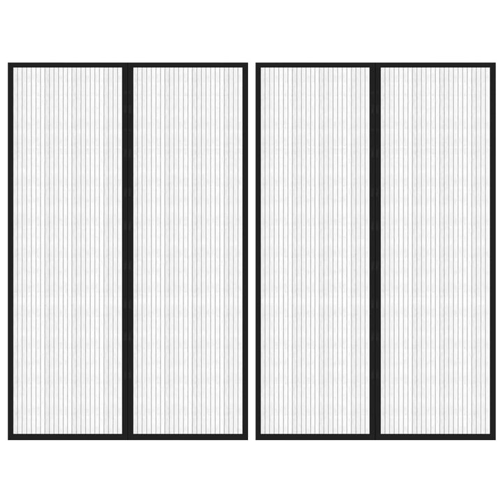 Perdea De Ușă Anti-Insecte Cu Magnet, 2 Buc., Negru,