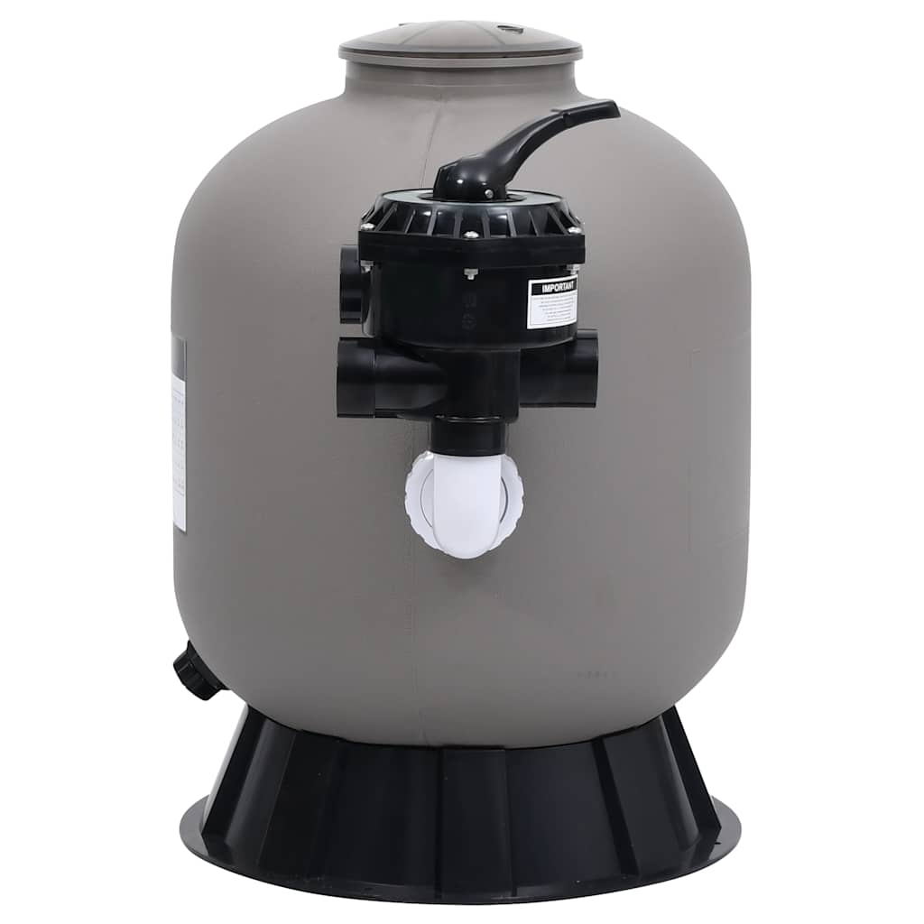Filtru Cu Nisip De Piscină Cu Supapă 6 Căi Fixare Laterală Gri